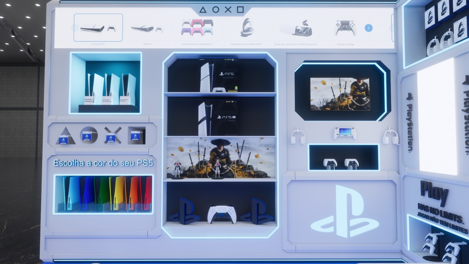PlayStation store-in-store product wall detail render